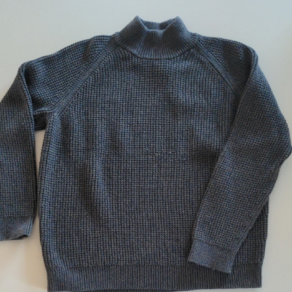 L.L. Bean Men's Knit Sweater - 100% Organic Cotton, Charcoal Gray, XL